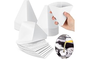 RimCereal 50 Pcs Disposable Paper Funnels for Motor Oil 10 oz Large Engine Oil Funnel Single Use for Gas Car Change Cone Fluid Automotive Use Dispensers