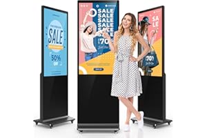 antfraer 43" Digital Signage Kiosk Touchscreen, 2K Digital Signage Player, Android 11.0 OS Auto Media Player, Indoor Advertising Display Totem with WiFi & HD Inputs Digital Signage 4GB RAM& 32GB ROM