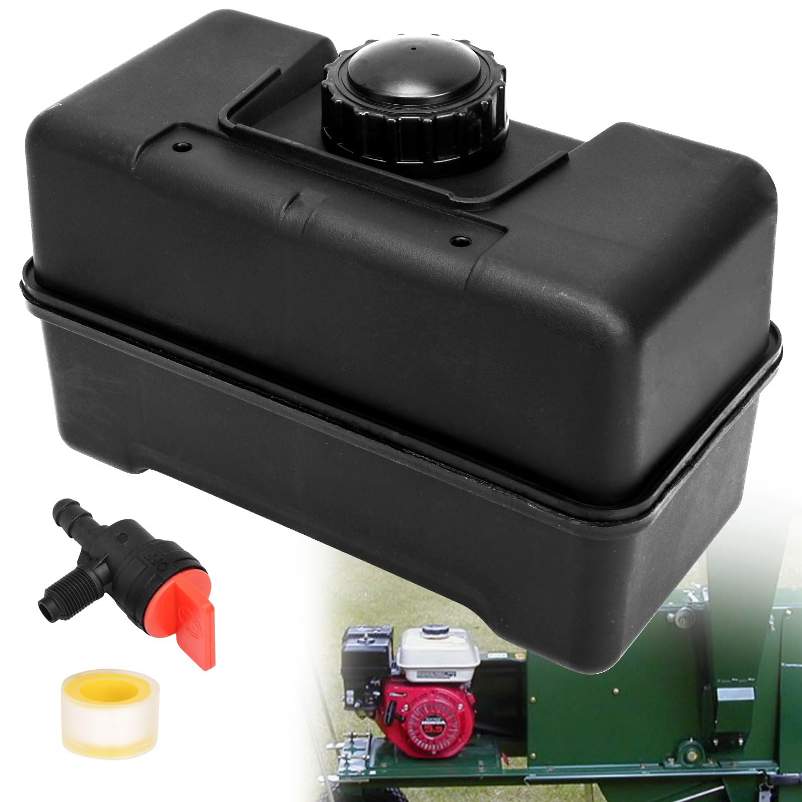 Photo 1 of 691993 Fuel Tank - 4 Quart Plastic Gas Tank & Cap Compatible with B&S Remote Mounting for Lawn and Garden Equipment Engines and for Remote Mounting, Some Specific Snow Blower, Tiller, Log Splitter