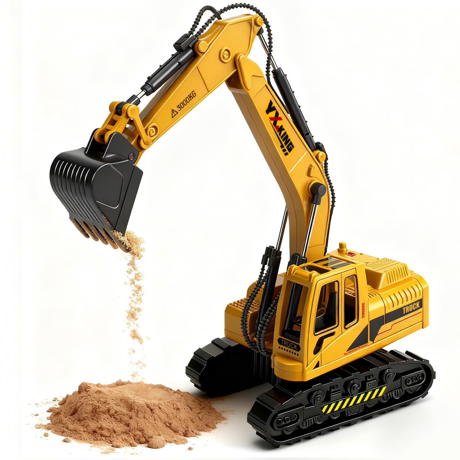 Hymaz Metal ABS Diecast Digger Toys, Construction Model Excavator Toy, Realistic Diggers Machine Truck Toy for Boys Girls Kids Ages 3 4 5 6 Christmas Birthday Gifts