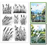 PH PandaHall Grass Weed Clear Stamps for Card Making, Clear Silicone Stamp Transparent Craft Seal Stamp Plants for Photo Scra