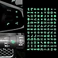 JawGrew 117 PCS Car Switch Button Sticker, Luminous Instant Touch Switch Label Sticker, PET Waterproof and Wear-Resistant Switch Label, Universal for Most Cars (Fluorescent Green)