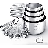 TILUCK Stainless Steel Measuring Cups & Spoons Set, Cups and Spoons,Kitchen Gadgets for Cooking & Baking (Medium)