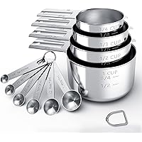 TILUCK Stainless Steel Measuring Cups & Spoons Set, Cups and Spoons,Kitchen Gadgets for Cooking & Baking