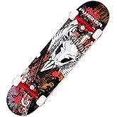 Punisher Boys Skateboard Complete with 31.5" x 7.75" Double Kick Concave Deck Canadian Maple ABEC-7 Bearings