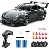 Nowzeth RC Drift Car 1/24 Widebody Grey Remote Control Drift Car for Adults | Halloween Gifts for Kids 4WD 20KM/H High-Speed Widebody RC Sports Cars with LED Lights, Extra Tires, Vehicle for Beginners
