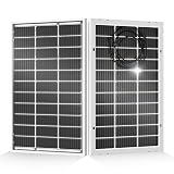 ECO-WORTHY 200 Watt Bifacial Solar Panel 2pcs 100 Watt Monocrystalline Solar Panel Module Off Grid PV Power for Home, Camping, Boat, Shed Farm, RV,12V/24V Battery