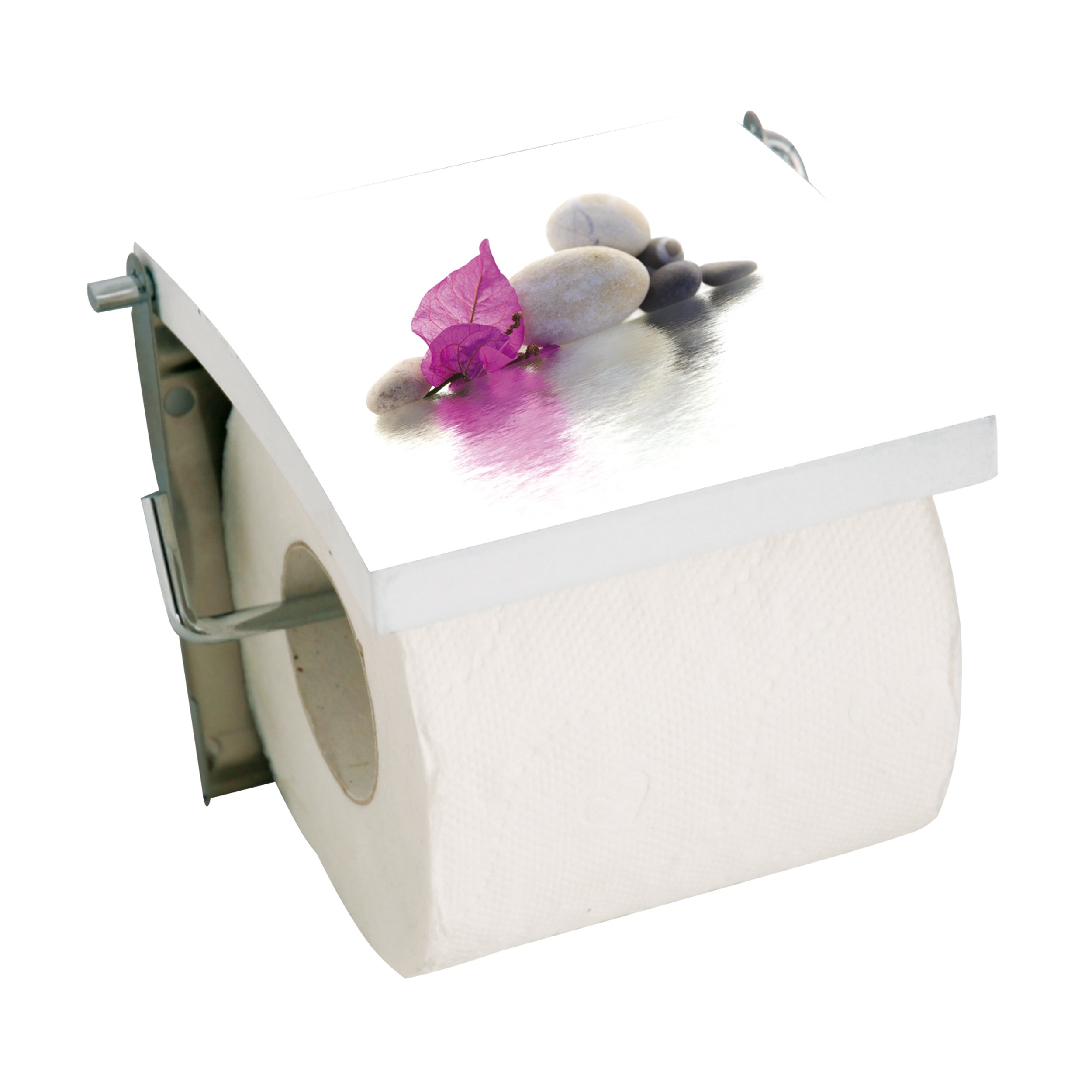 MSV "Borneo Stainless Steel/MDF Toilet Paper Holder, Multi-Colour