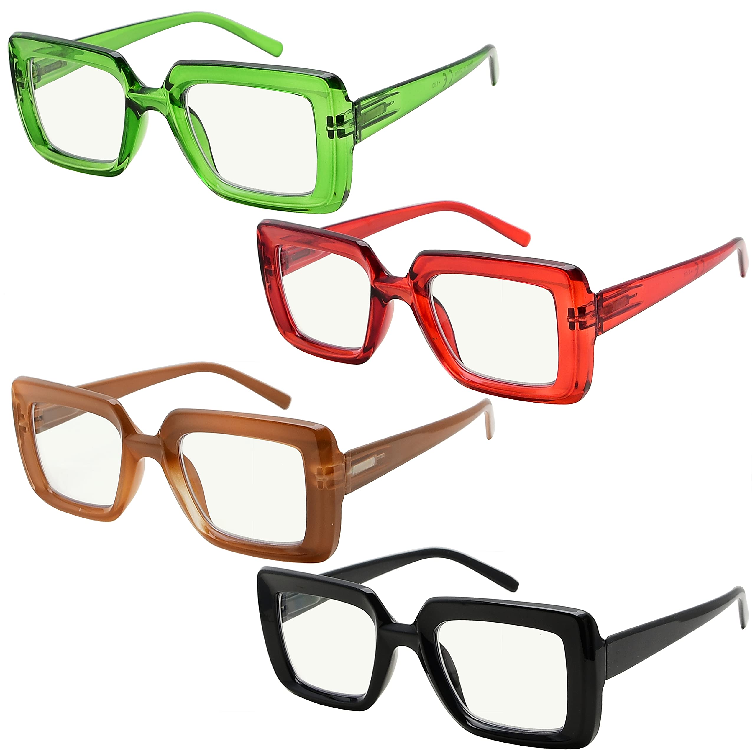 Photo 1 of Eyekepper 4-Pack Progressive Multifocus Reading Glasses Blue Light Blocking for Women No Line Multifocal Readers +2.50