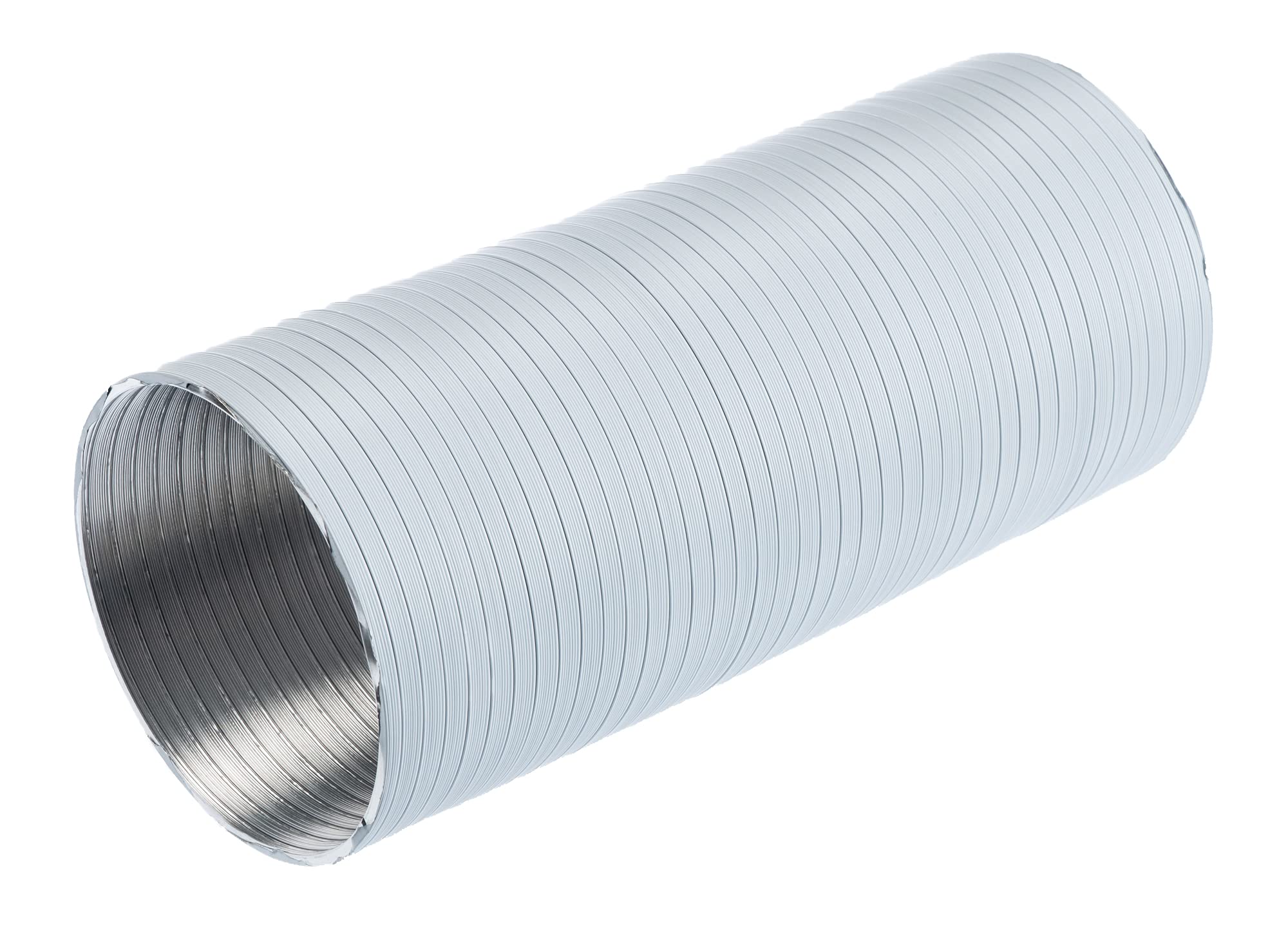 Steinberg14 Aluminium 120mm Flexible Ducting 1.5m - 4.7 inch Ducting for Air Conditioner - White Extractor Tube - Tumble Dryer Pipe - Duct for Cooling Ventilation and Air Conditioning Systems