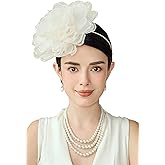 BABEYOND Fascinators Hats for Women - Tea Party Kentucky Fascinator Hat Lightweight Mesh Peony Flower Headband with Hair Clip