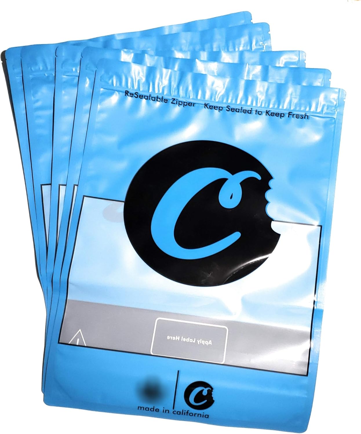 Reclosable & Zipper Bags RED Cookies of California Mylar 7 gram Baggies