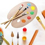 Redreo Wooden Paint Palette 2 Pack with Thumb Hole for Artists view 3