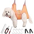 Guzekier Pet Dog Grooming Hammock Harness for Cats & Dogs, Dog Sling for Grooming, Dog Hammock Restraint Bag with Nail Clippers/Trimmer, Nail File, Pet Comb,Ear/Eye Care