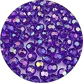 Pinhoollgo 1000pcs 6mm Acrylic Faceted Round Beads AB Colors Glossy Acrylic Beads Round Spacer Beads with Hole for DIY Bracelet Necklace Jewelry Making Supplies Handmade Craft(Dark Purple AB)