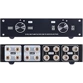 AtNeDcVh 2 Zone Amplifier Speaker Lossless Switcher Selector, 2 in 2 Out Amps Speakers Switch Control Box Splitter, 2 Way Stereo Audio A B Switches