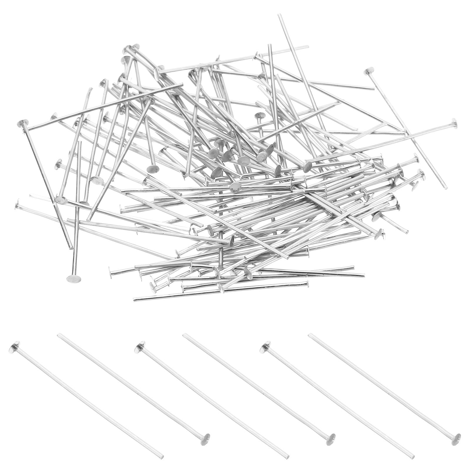 PATIKIL 1.57x0.11" Aluminium Chandelier Connector Pins, 500Pcs Chandelier Crystal Clips for Fastening Crystals Parts, Chandelier Replacements, Silver