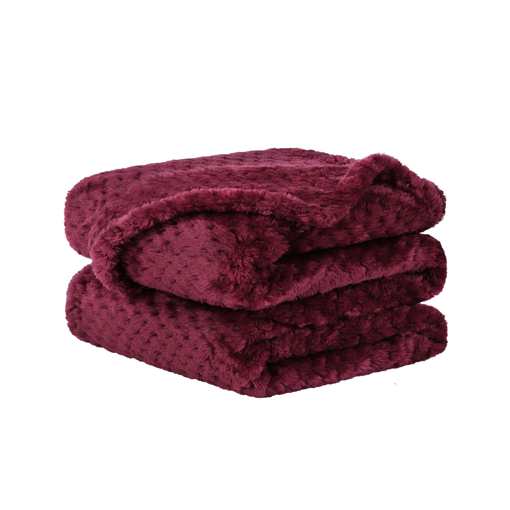 sourcing map Dog Blanket Washable Fleece Pet Blanket for Small Medium Dogs Cats Puppy Fluffy Soft Warm Blankets - Burgundy 70 x 100cm