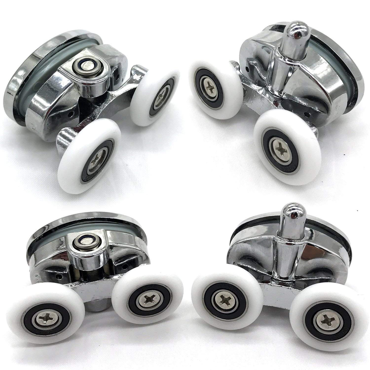 YUANQIAN Set of 4 new Oval butterfly twin wheel Shower door rollers (25MM)