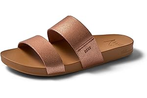 REEF Cushion Vista Women's Fashion Slide Sandal, Vegan Leather Strap, Ultra Soft Cushion Footbed