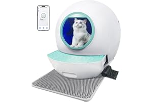 KungFuPet Self-Cleaning Cat Litter Box, Automatic Cat Litter Box for Multi Cats, Extra Large Smart Litter Box with Mat & Liner, APP Control/Safety Protection/Odor Removal [Upgrade Version]
