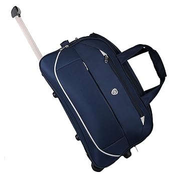 JR Bags Polyester 56 cm Travel Duffle Bag with Wheels (Blue)