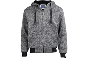 Gary Com Heavyweight Sherpa Fleece Hoodies for Men Full Zip Up Sweatshirt Long Sleeve Lined Active Jacket