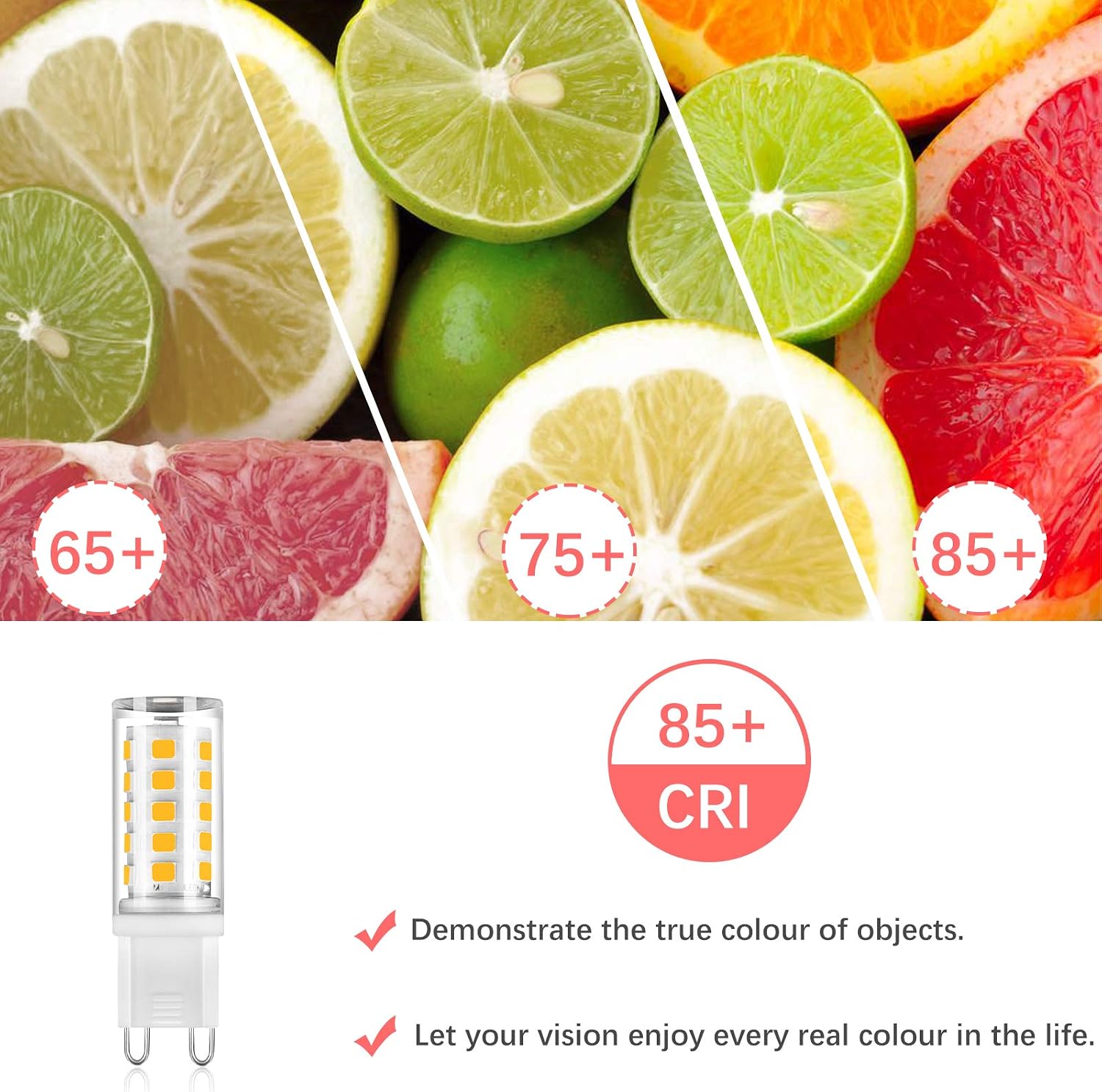 CHEERBEE G9 LED Bulbs Warm White 2700K, 3W G9 LED Light Bulb, 28W 33W 40W Halogen Equivalent, AC 220-240V, 350LM, CRI>85 - Image 4