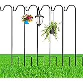Yetene 6 Pcs 24 Inch Shepherds Hook for Outdoor Adjustable Bird Feeder Pole Metal Steel Shepard Hooks for Hummingbird Stand Feeder Pole for Garden Plant, Lantern, Hanging Wedding Decor