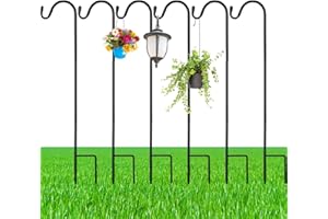 Yetene 6 Pcs 24 Inch Shepherds Hook for Outdoor Adjustable Bird Feeder Pole Metal Steel Shepard Hooks for Hummingbird Stand Feeder Pole for Garden Plant, Lantern, Hanging Wedding Decor