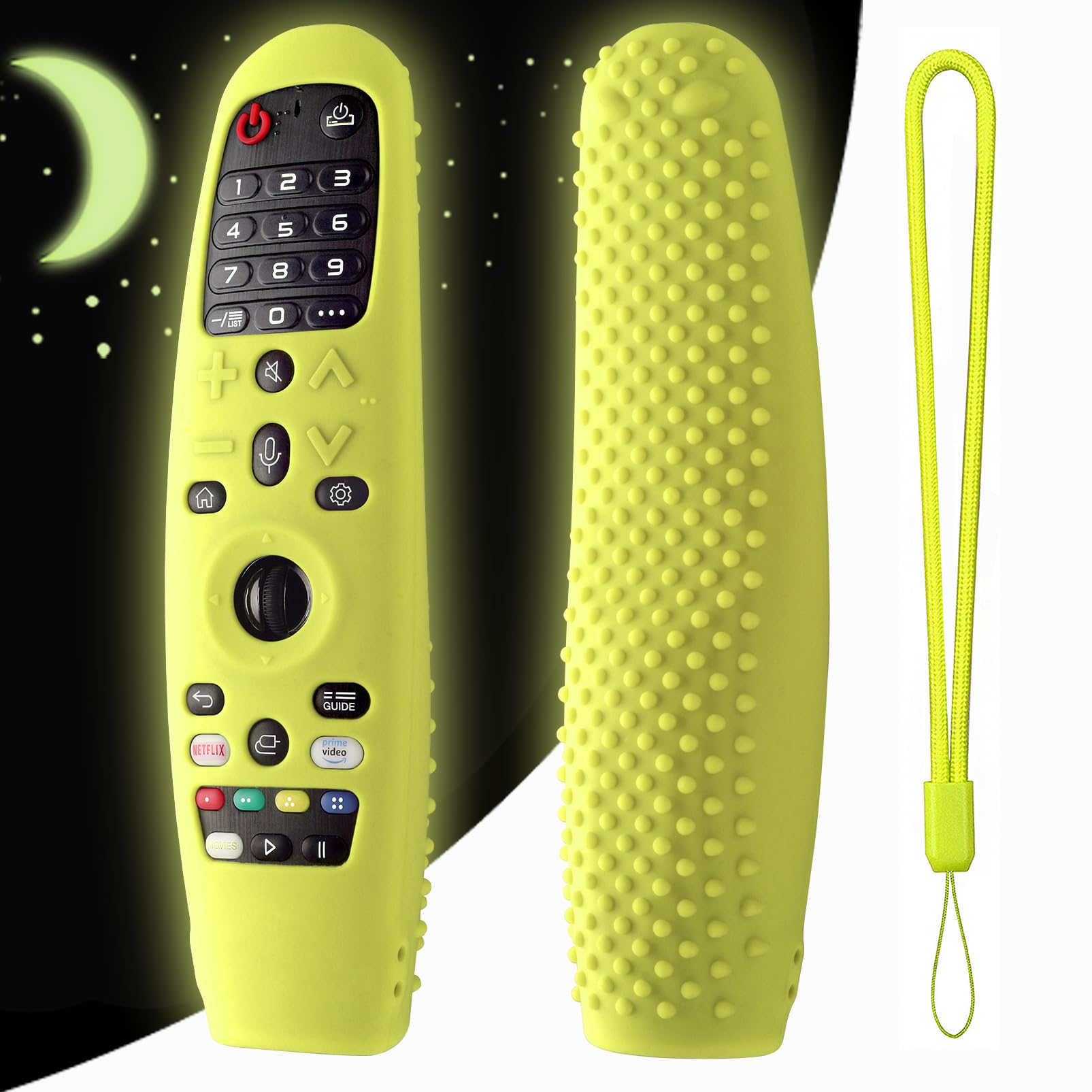 Hi Color Remote Cover for LG AN-MR600 AN-MR650 AN-MR20GA AN-MR19BA Remote Control, Silicone Protective Case Cover Shockproof Anti Slip Protector for LG Smart TV Remote(Glow green)