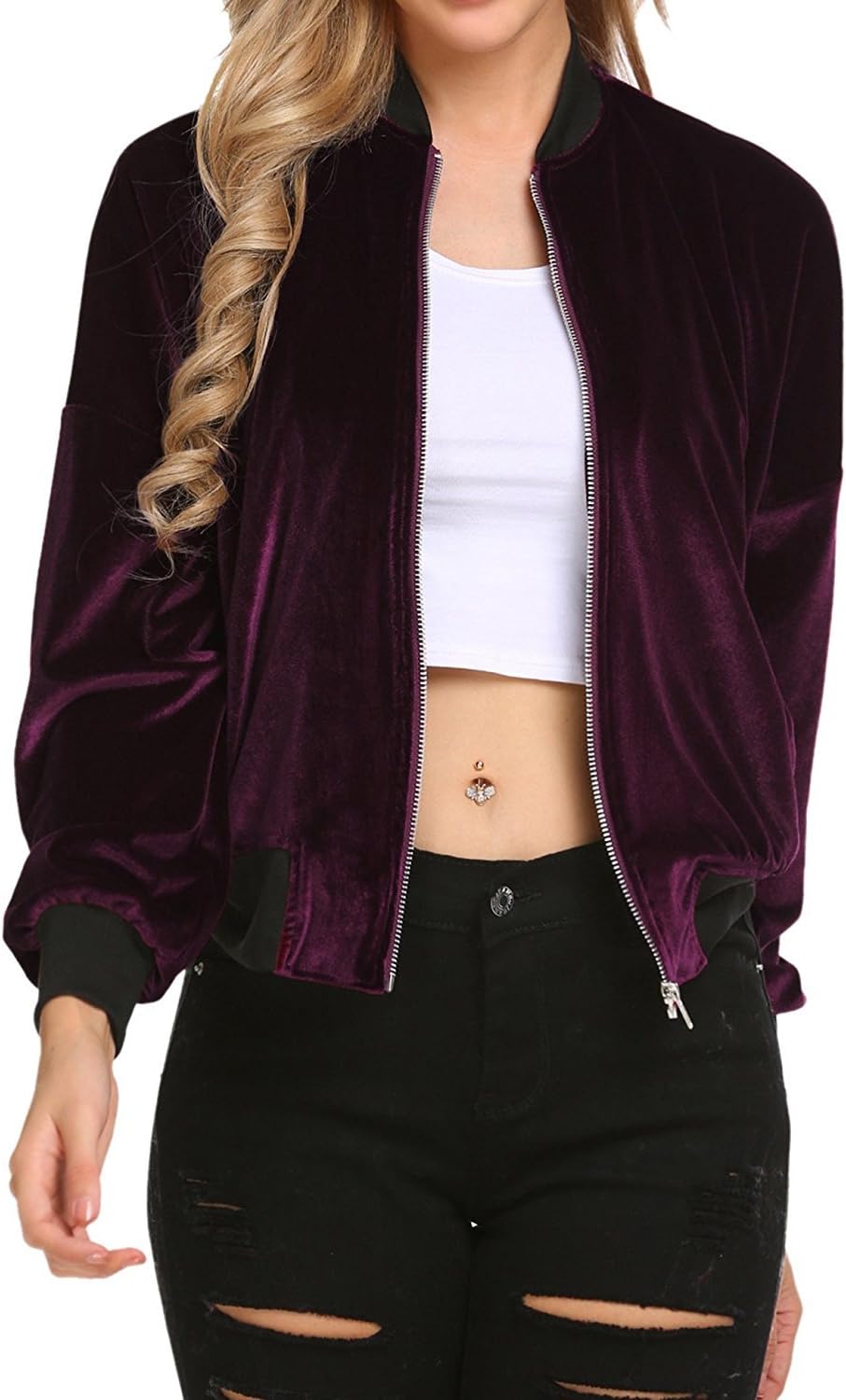 Women'S Full Sleeves Jacket with Pocket Zipper