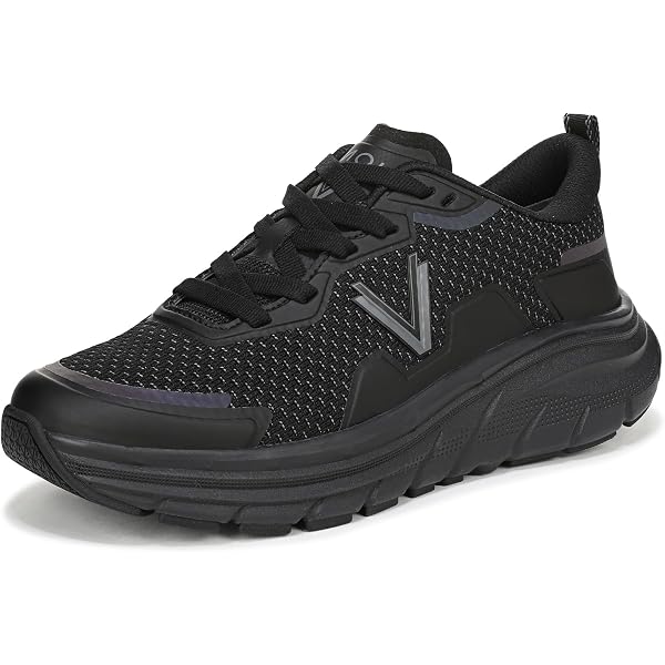 Vionic Presley Men\'s Black Performance Walking Sneakers with Silver Accents Amazon.com | Vionic Presley Walking Shoes Cobblestone Msh  main image 3
