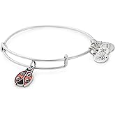 Alex and Ani Tokens Expandable Bangle for Women, Ladybug Charm, Rafaelian Silver Finish, 2 to 3.5 in