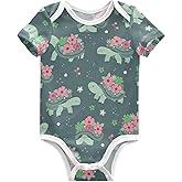 Ollabaky Unisex Baby Bodysuits Short Sleeve Cotton Baby Clothes for Girls 0-24 Months