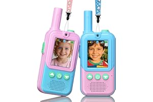 Video Walkie Talkies for Kids 2 Pack,Outdoor Toys for 3-12 Year Old Boy Girl 300M Range Kids Walkie Talkies Rechargeable with