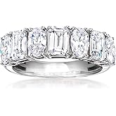 Ross-Simons 3.60 ct. t.w. Oval and Emerald-Cut CZ Ring in Sterling Silver