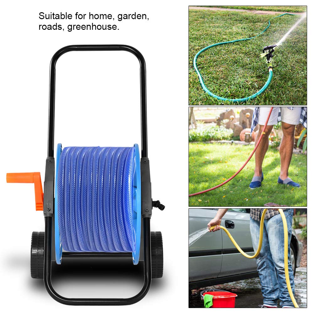 Yosoo Portable Garden Water Pipe Holder Garden Hose Reels Cart Hose Pipe Holder Trolley For Watering Garden Truck Tool Patio Lawn Garden Reels
