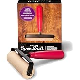 Speedball 4126 Deluxe Soft Rubber Brayer - 40/42 Durometer Roller with Heavy Duty Steel Frame - 4 Inches
