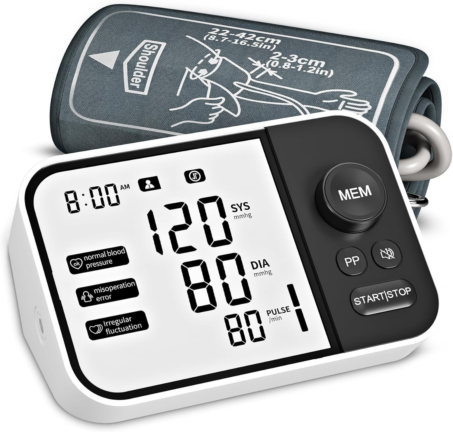 Photo 1 of Blood Pressure Monitor Upper Arm Digital Blood Pressure Monitors for Home Use with Voice Large Display 2x120 Reading Memory 8.7"-16.5" Arm Cuff with Storage Bag