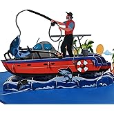 GREETING ART Fishing Pop-Up Greeting Card, Ideal for Father's Day, Birthday, Retirement, Fisherman Gift