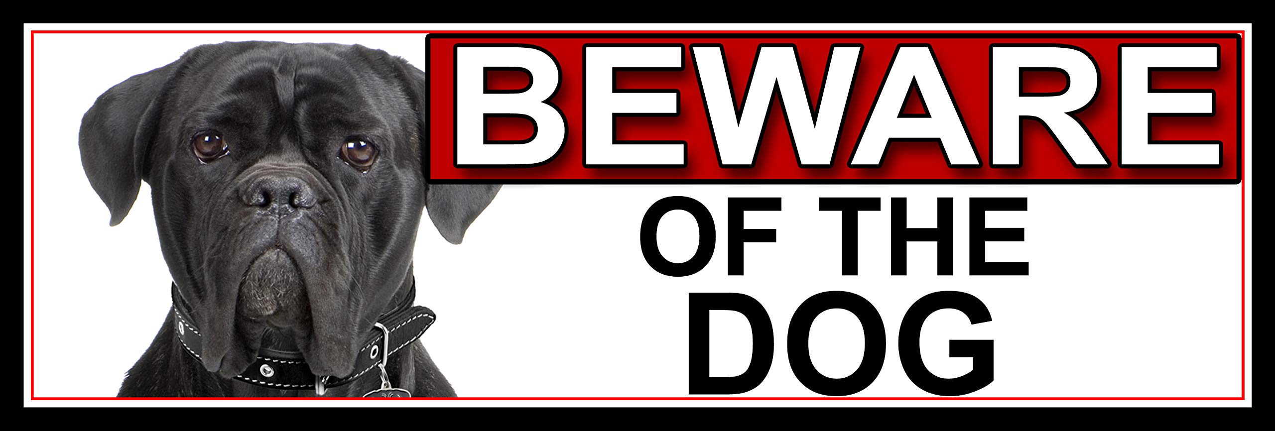 Shawprint Limited Cane Corso BEWARE OF THE DOG METAL GATE SIGN 266mm x 87m. (516H2)