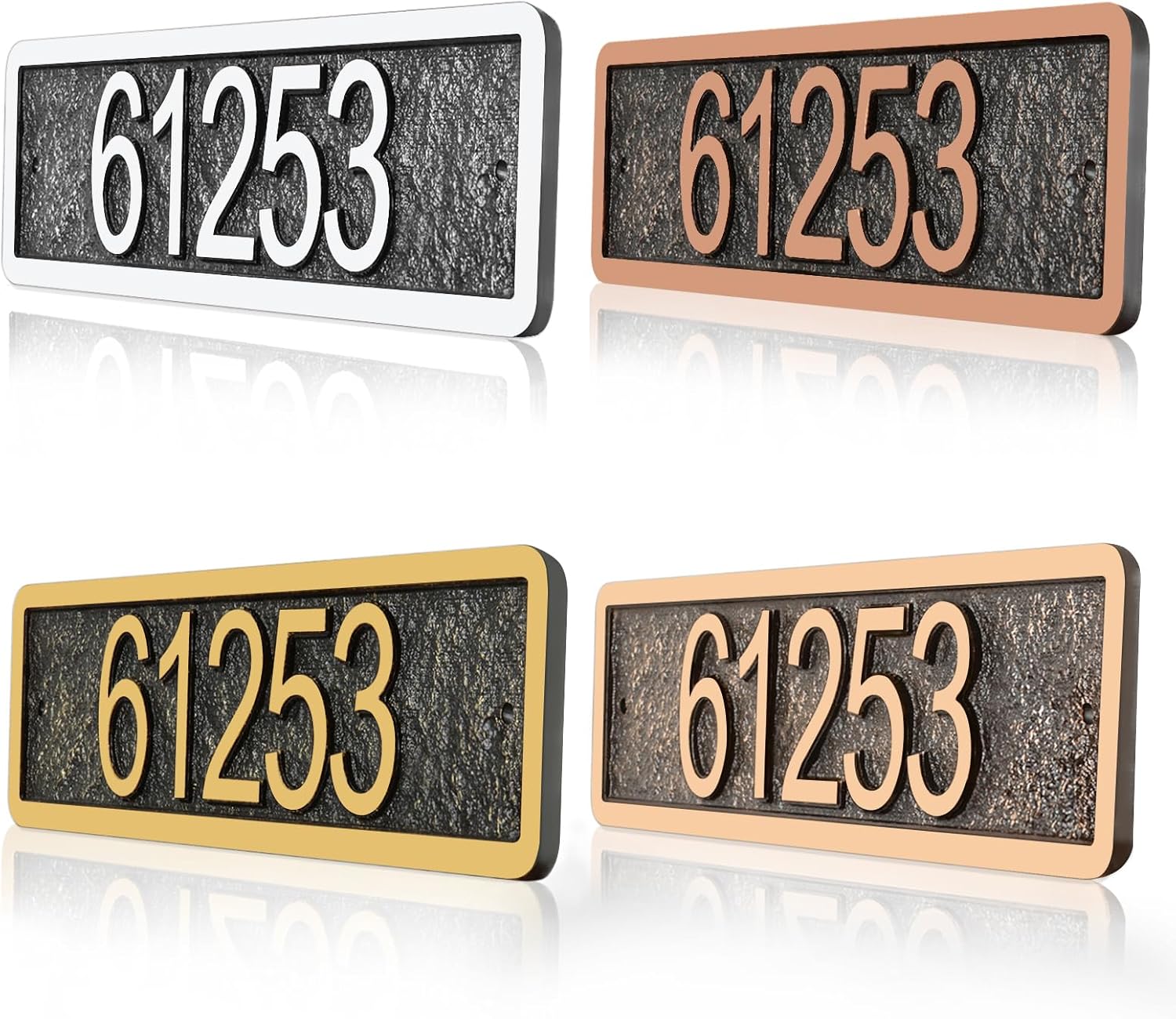 Plaques & Wall Art - Address Plaque Hand-Carved - Personalized Address Sign,House Number Sign Plaque,House Numbers for Mailbox Post,Outside House,Pillar,Office,Metal Engineer Grade 911 Visibility Horizontal(18