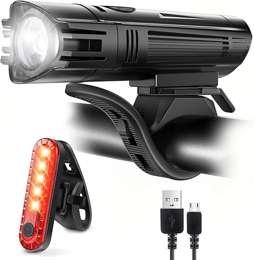 Defurhome Super Bright Bike Light Set, Powerful LED USB Rechargeable