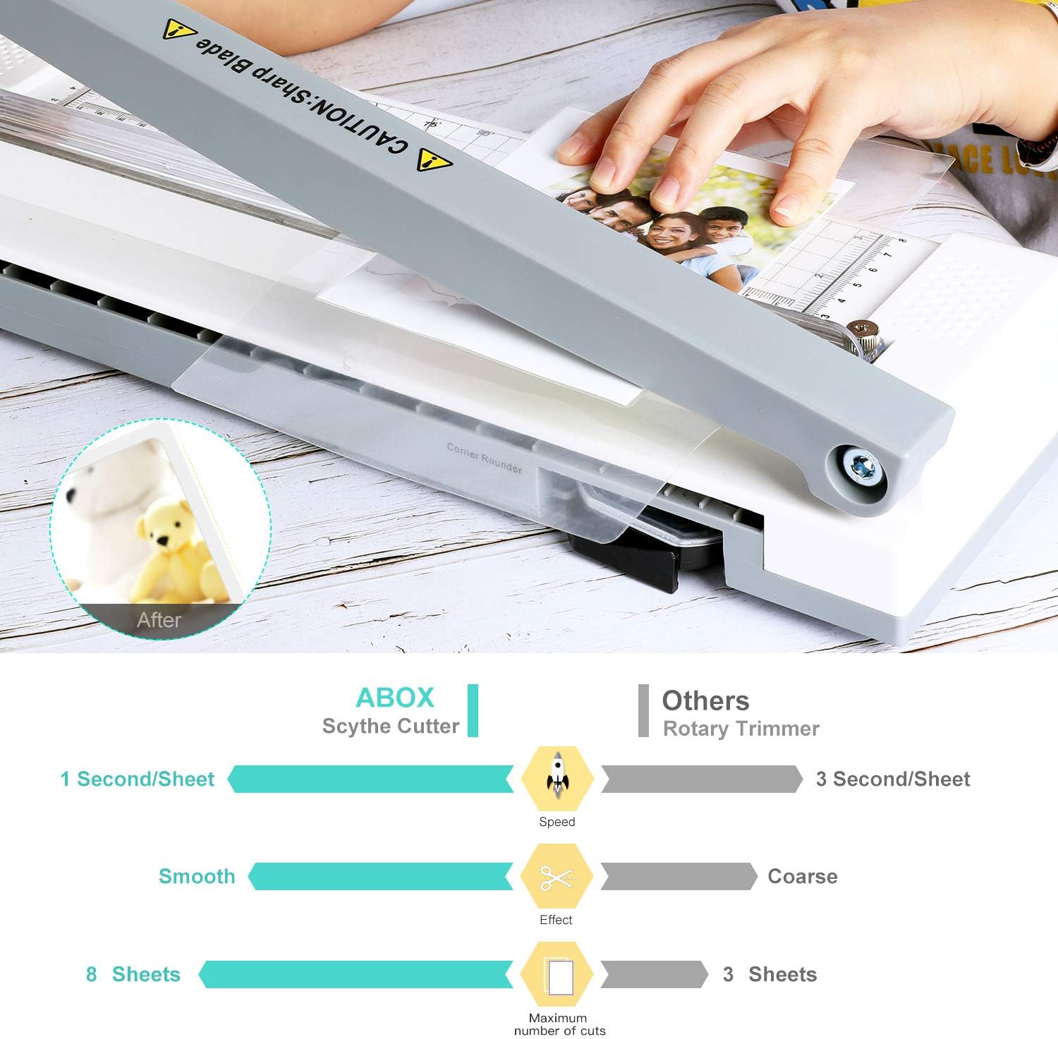 ABOX Laminator, 13 Inch Thermal Laminatir Machine OL381 for A3/A4/A6, with Paper Cutter, Corner Rounder, 16 Laminating Pouches : Office Products