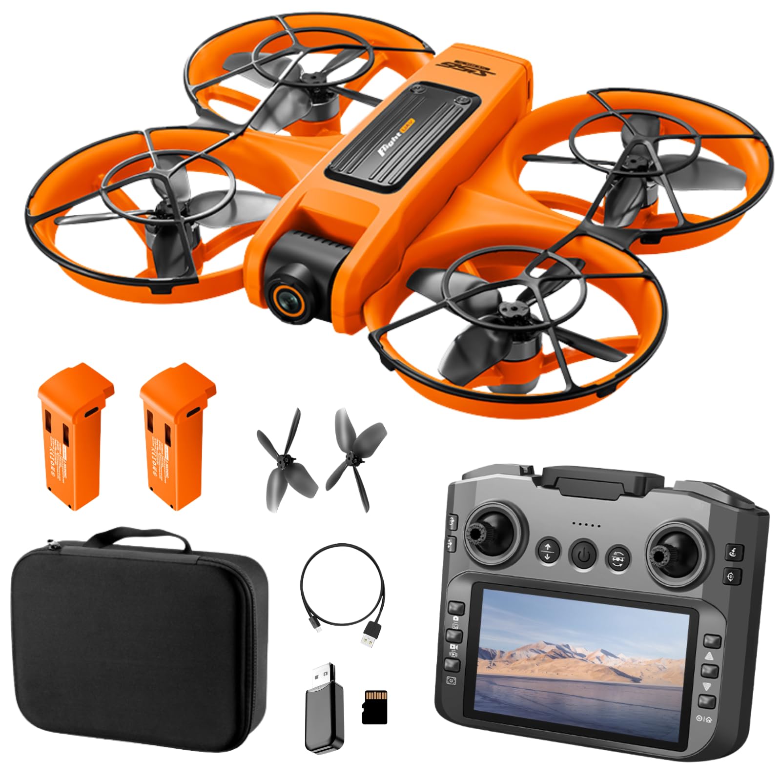 Photo 1 of RC Drone with HD Dual Camera & Night LED, Brushless Motor Optical Flow Positioning Headless Mode Mini Quadcopter, Beginner-Friendly FPV Photography Drones with 2 Batteries Propeller Guard for Adults