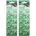 SUNCOM (20 pcs) AG3 Alkaline 1.5V Button Cell Battery Single Use LR41 192 SR736 V36A 384 SR41SW Watch Toys Remotes Cameras