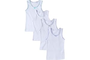 Sportoli Girls Ultra Soft 100% Cotton Tank Top Tagless Cami Undershirts (4 Pack)