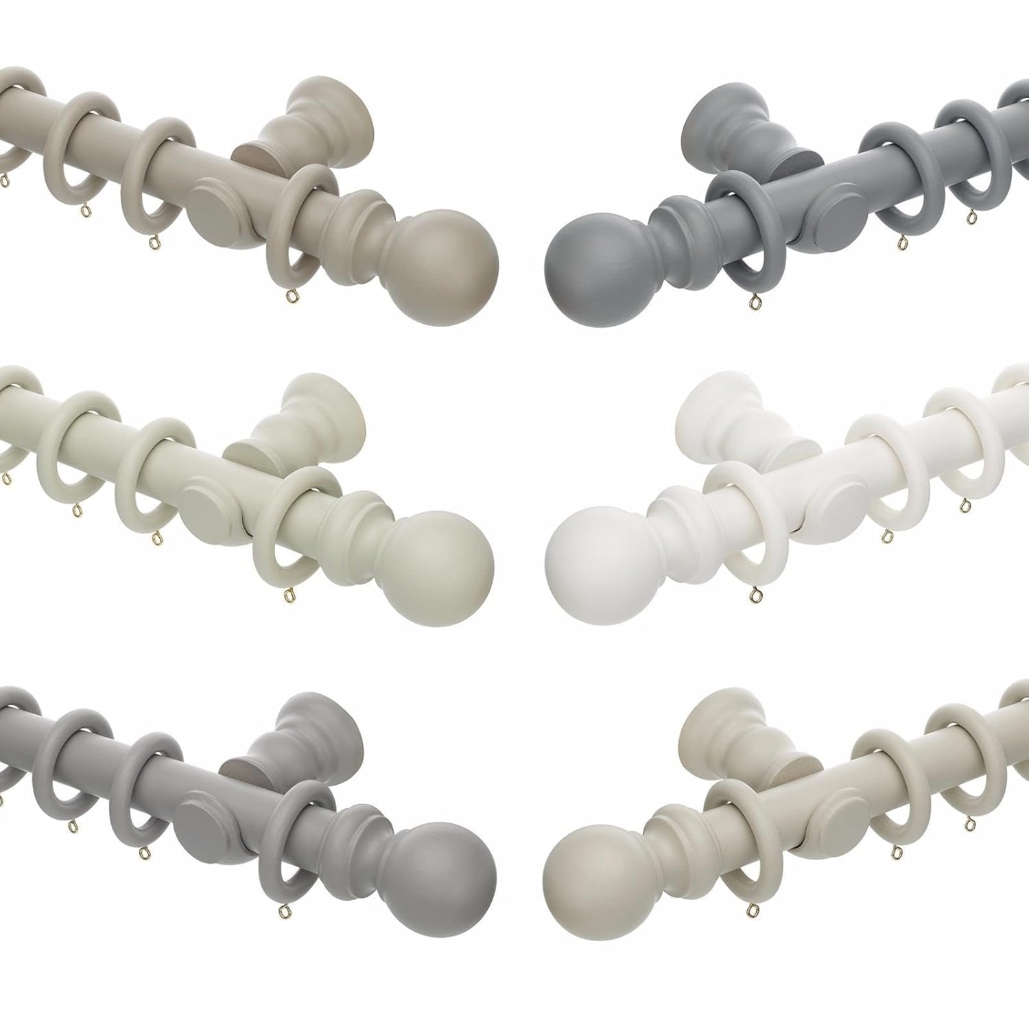 Rolls 150cm X 28mm French Grey Painted Luxury Modern Ball Finial