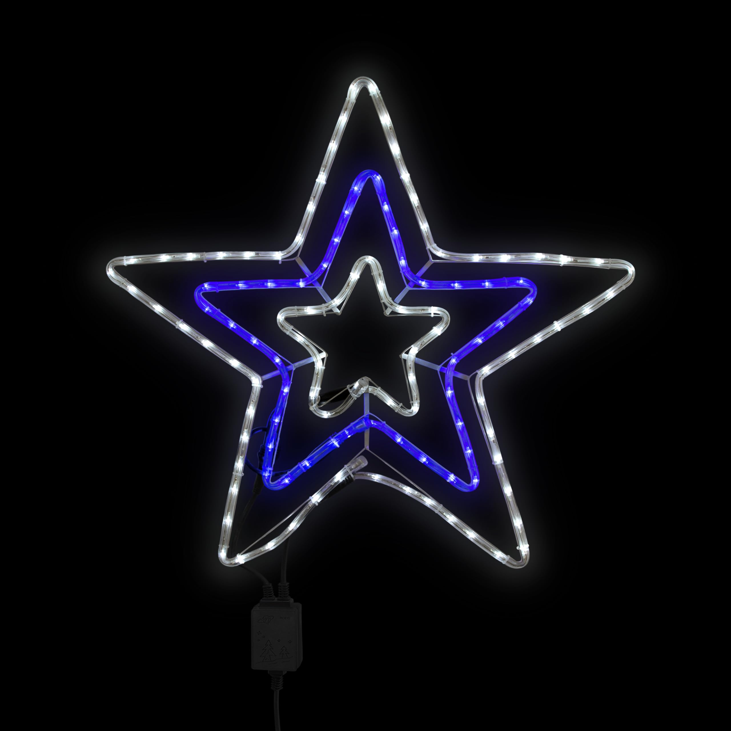 The Christmas Workshop 72590 Bright Star Christmas Window Light | Indoor or Outdoor Christmas Decorations | 120 Blue and White LED Lights | Mains Operated | 72cm x 70cm — image 1